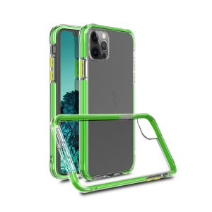 Coloured Edge TPU Case for iPhone 12 Pro Max-Green