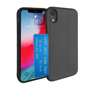 Hard Card Case with Kick Stand For iPhone XR-Black