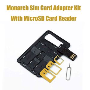 Monarch Sim Card Adapter Kit with Micro SD card Reader-Yellow