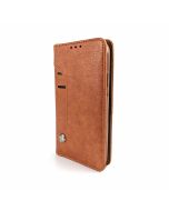  PU Leather Multi Card Wallet Case for iPhone 15-Brown