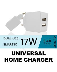 Monarch Universal Home Charger Dual USB 3.4A White