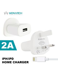 Monarch iPhone Home Charger 2Amp with Lightning Cable