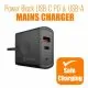 Griffin Power Block USB-C PD & USB-A Plug Charger 18W