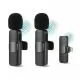 K9 Wireless Microphone with Lightening adapter for Vlogging and audio recording (Double Microphone).