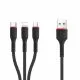 Monarch 3-In-1 PVC USB Charging Cable 1 Meter Black
