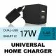 Monarch Universal Home Charger Dual USB 3.4A Black 