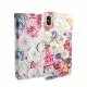 Printed Book Flip Wallet Case for iPhone X/XS-Rose Print 