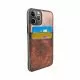 PU Leather Twin Card Pocket Case For iPhone 11 Pro-Brown