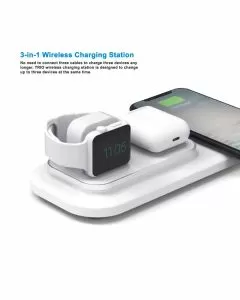 Monarch Gadgets Wireless Charging Stand with Watch Stand-White