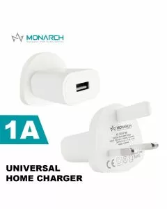 Monarch Universal Home Charger 1Amp USB Plug