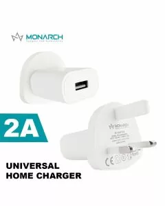 Monarch Universal Home Charger 2Amp USB Plug